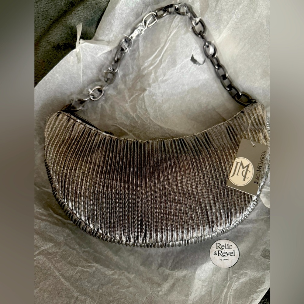 Jessica McClintock Maya Metallic Rib Shoulder Bag - Elevate Your Style!